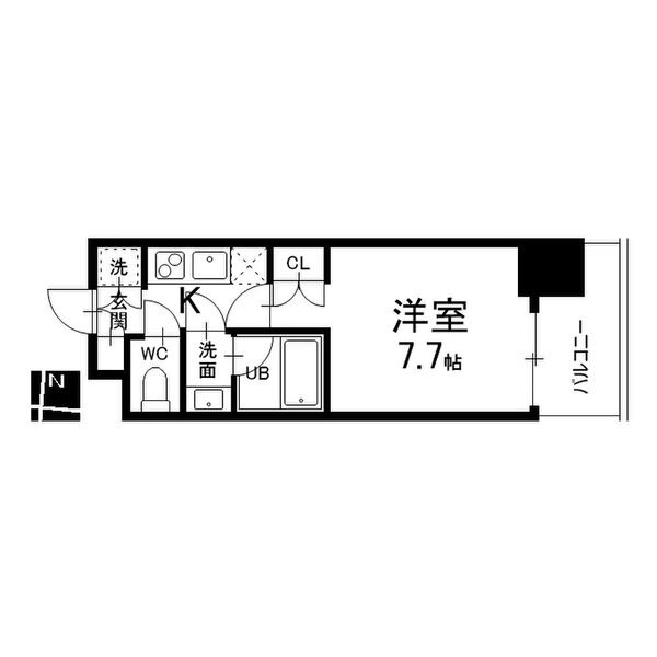 F 1Kの間取り図