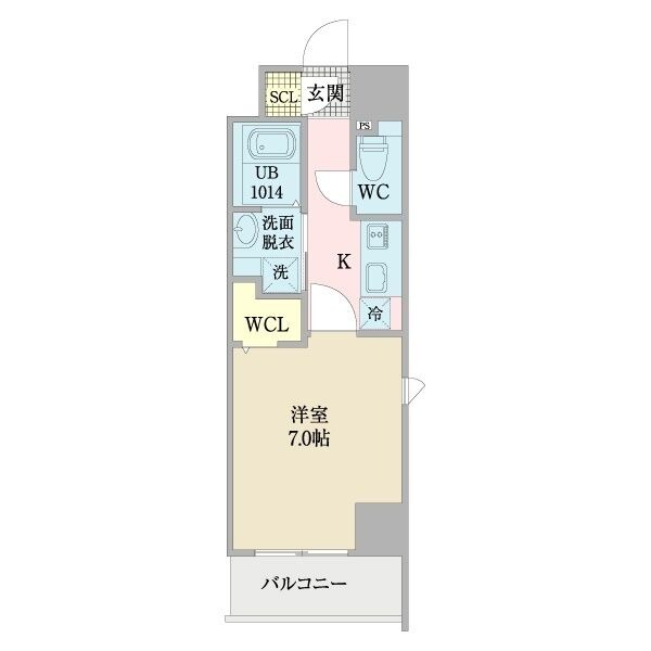 A 1Kの間取り図