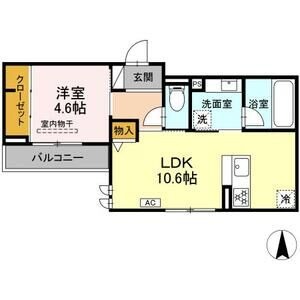 C2 1LDKの間取り図