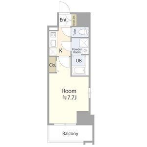 A' 1Kの間取り図