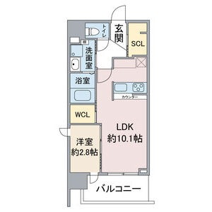 701 1LDKの間取り図