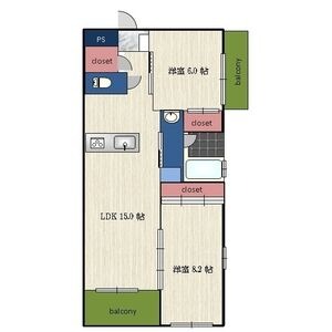 301 2LDKの間取り図