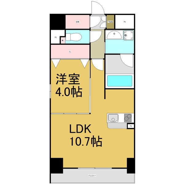 G 1LDKの間取り図