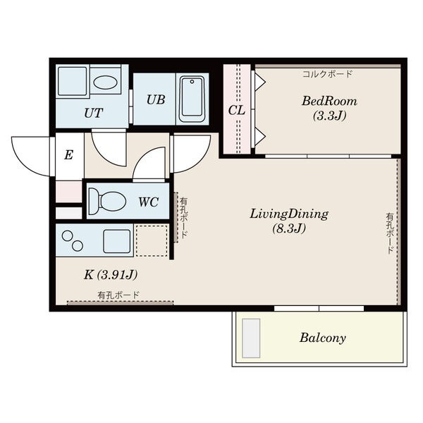 103 1LDKの間取り図