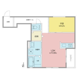 A 1LDKの間取り図