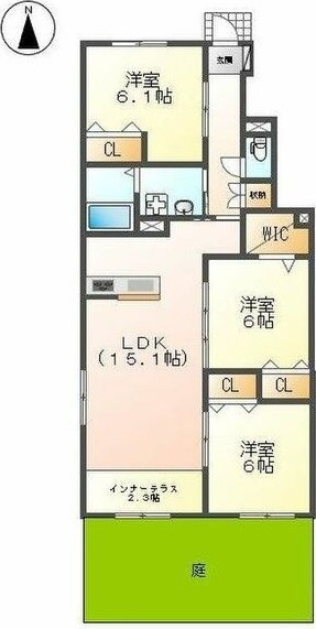 A' 3LDKの間取り図