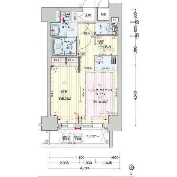 506 1LDKの間取り図