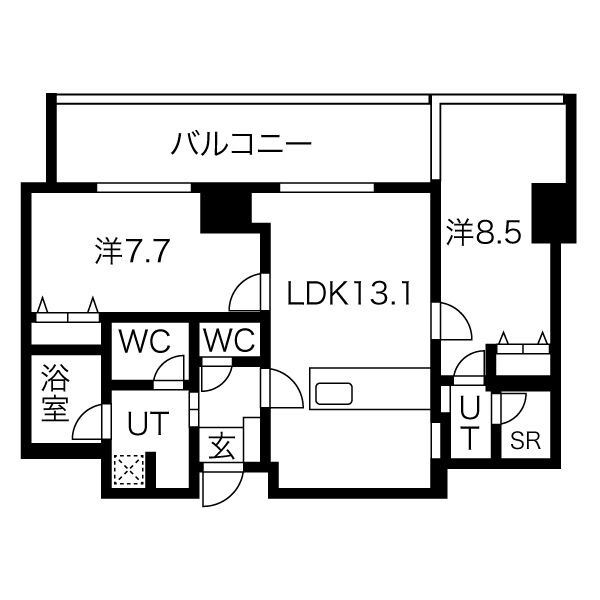 1405 2LDKの間取り図