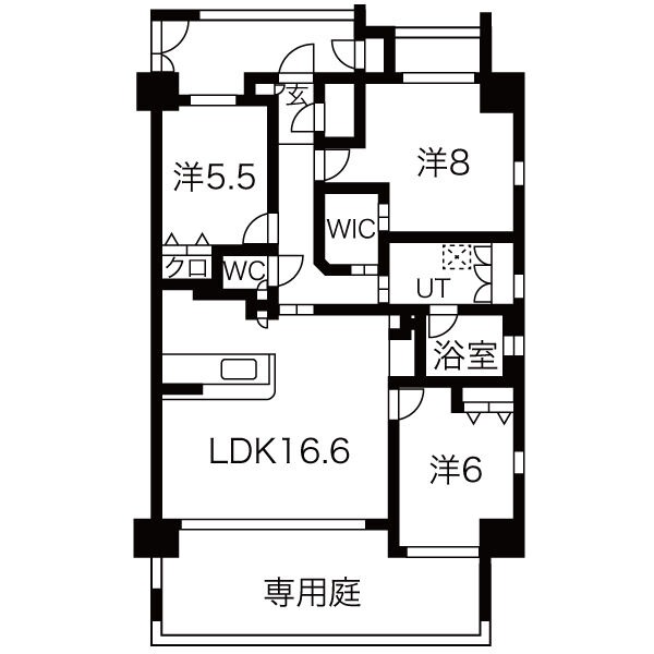 A 3LDKの間取り図