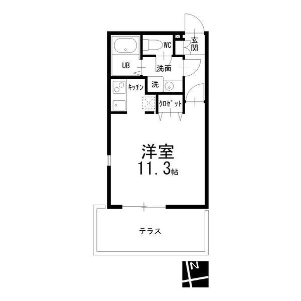 A 1Rの間取り図