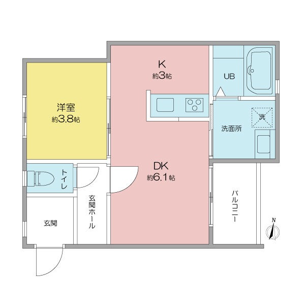 C2 1LDKの間取り図