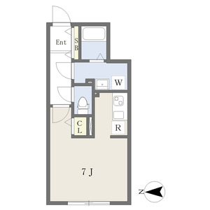 1Kの間取り図