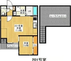 A 1LDKの間取り図