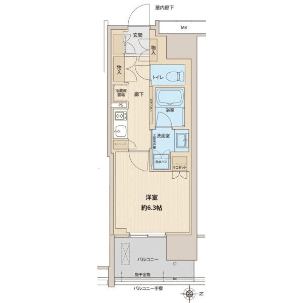 1Kの間取り図