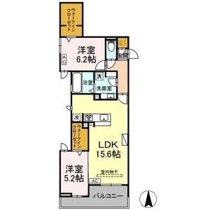 C2 2LDKの間取り図