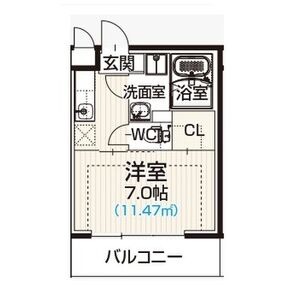 D 1Kの間取り図