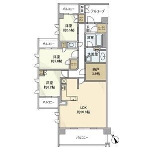 A 3LDKの間取り図
