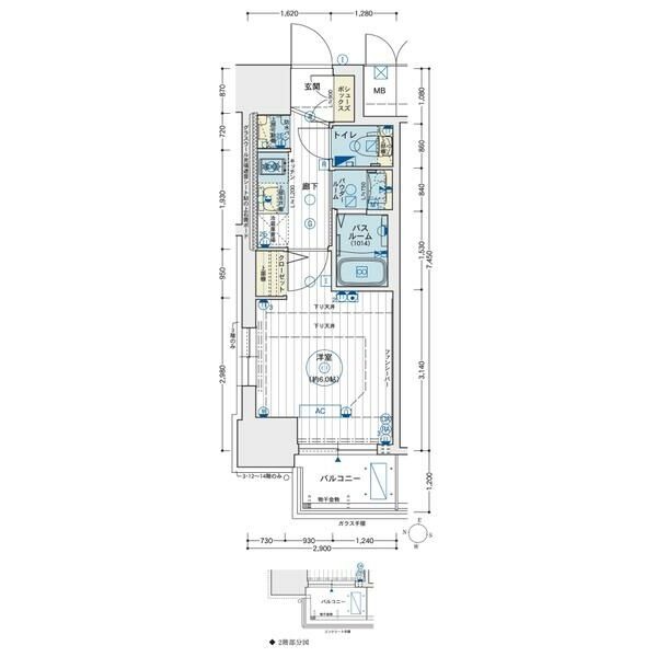A 1Kの間取り図