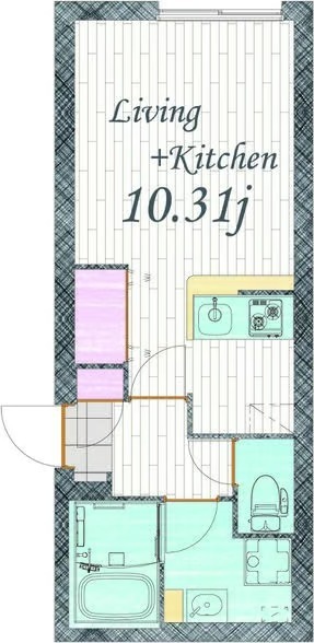 F 1Kの間取り図