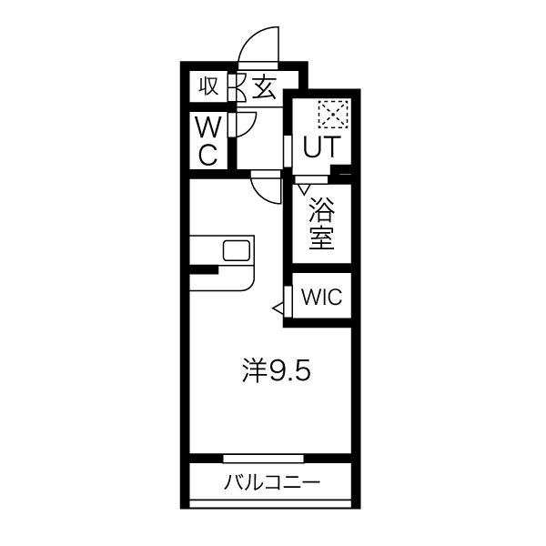 D 1Rの間取り図