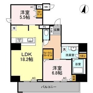 A 2LDKの間取り図