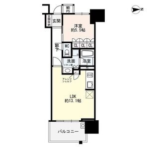906 1LDKの間取り図