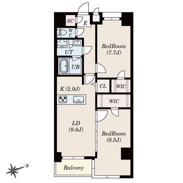 G2 2LDKの間取り図