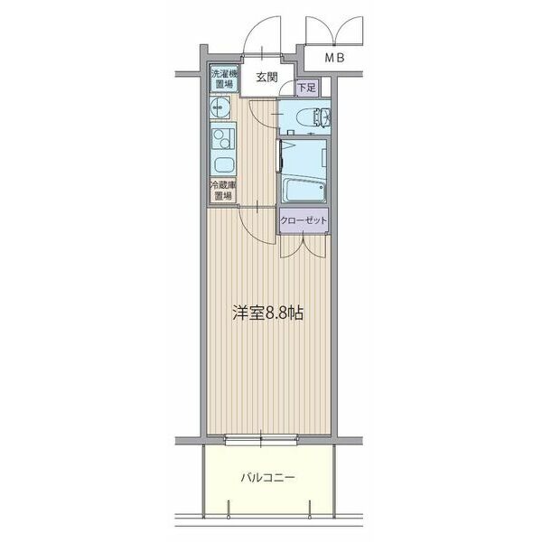 B2 1Kの間取り図