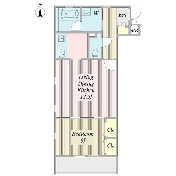 A 1LDKの間取り図