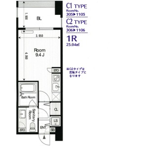 C-1 1Rの間取り図