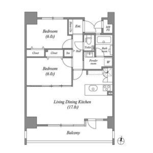 C 2LDKの間取り図