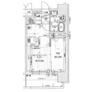802 1LDKの間取り図