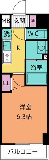 E 1Kの間取り図