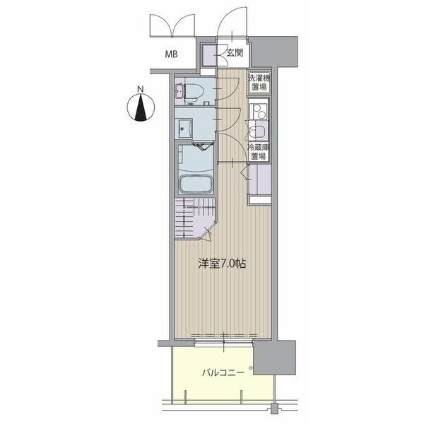 B 1Kの間取り図