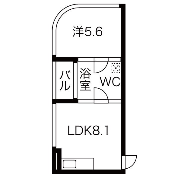 A 1LDKの間取り図