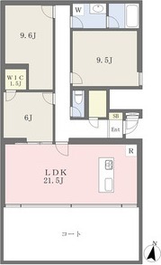 B1 3LDKの間取り図