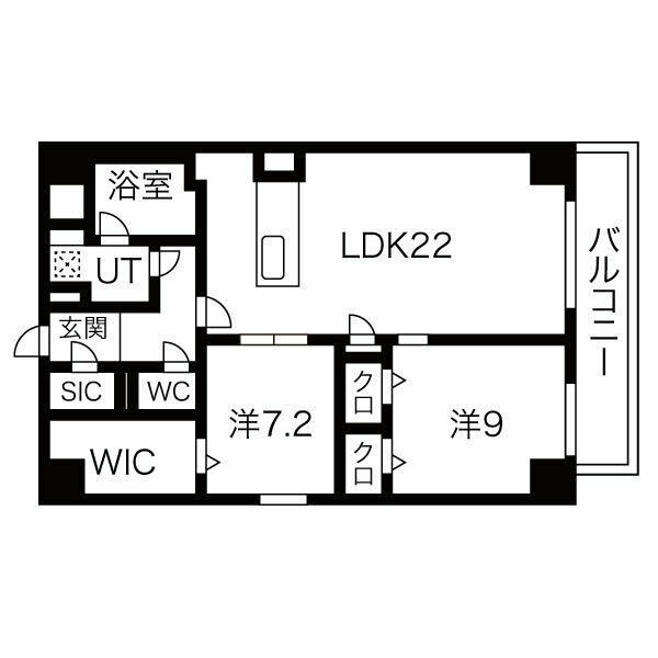 F 2LDKの間取り図