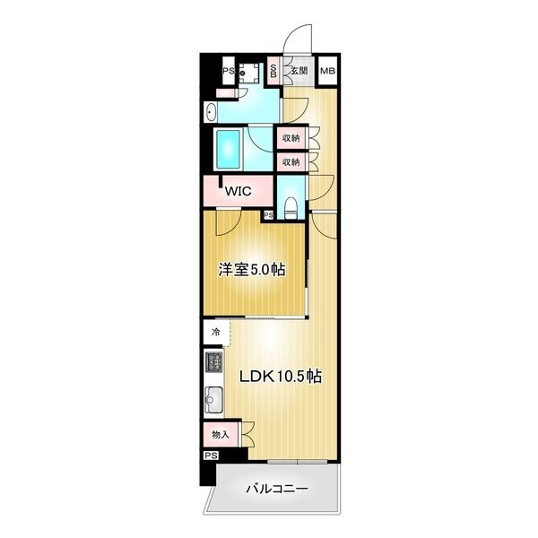 1503 1LDKの間取り図