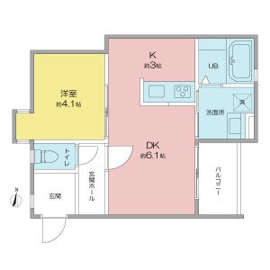 C1 1LDKの間取り図