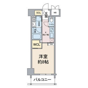 B 1Kの間取り図