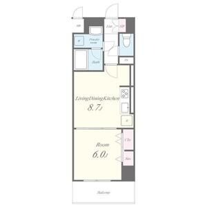 C 1LDKの間取り図