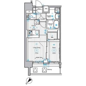 K 1LDKの間取り図
