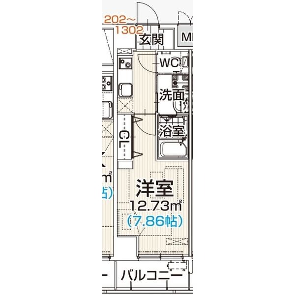 1Kの間取り図