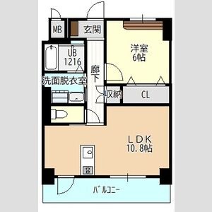 A' 1LDKの間取り図