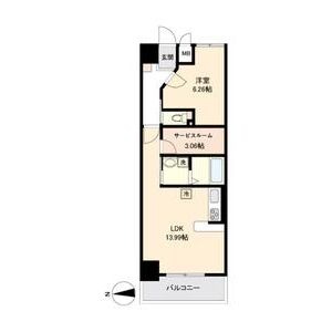 0902 1LDKの間取り図
