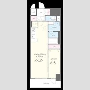 C 1LDKの間取り図