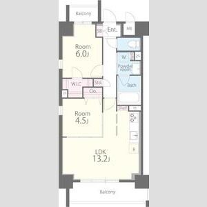 J 2LDKの間取り図