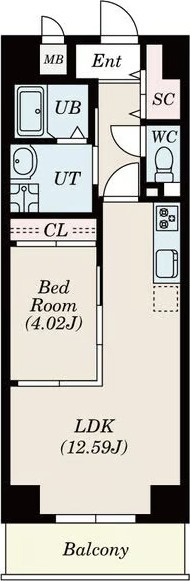 1LDKの間取り図