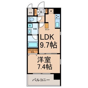 C 1LDKの間取り図