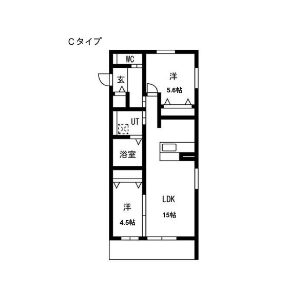 C 2LDKの間取り図